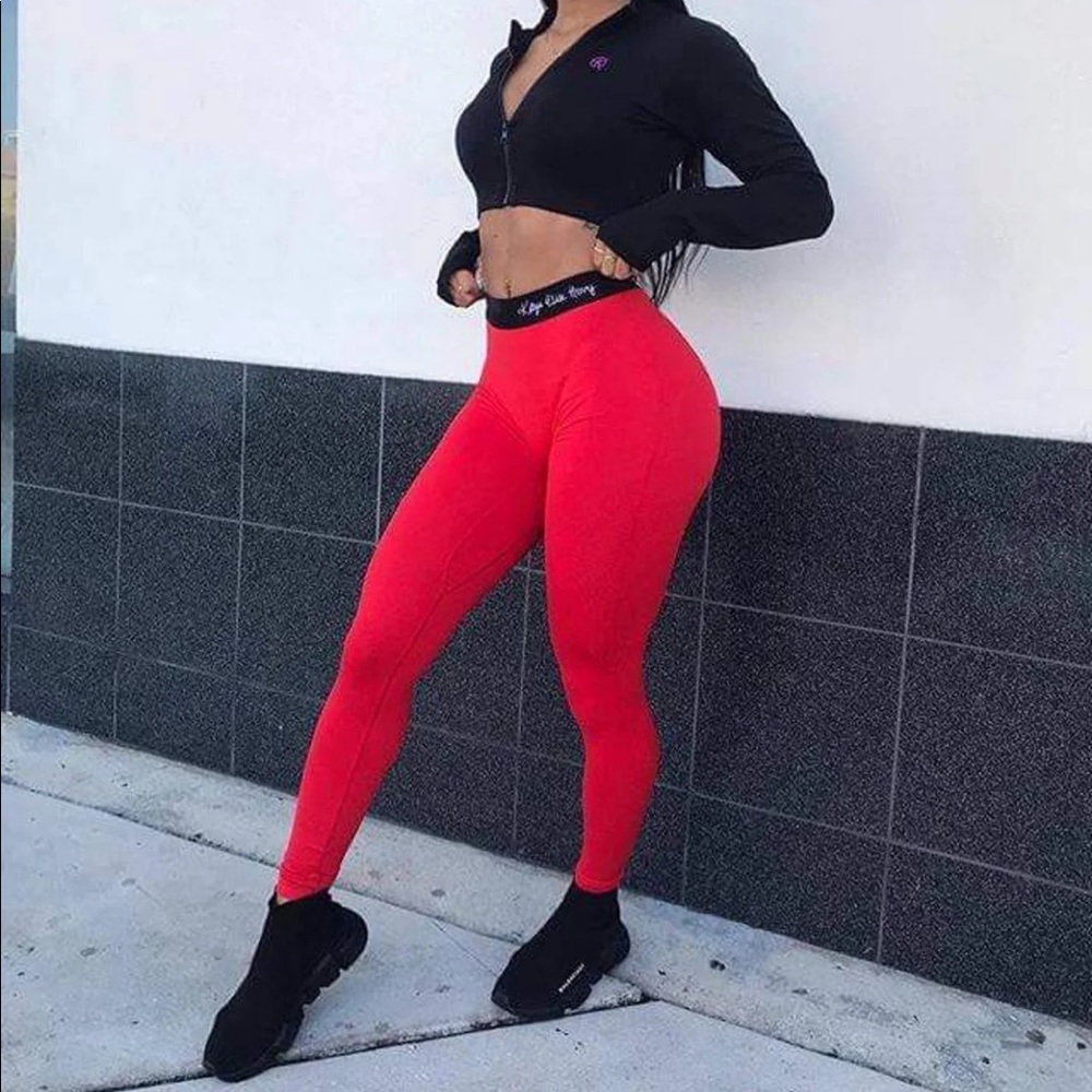 WBK WorkoutsByKatya Red Leggings M/L